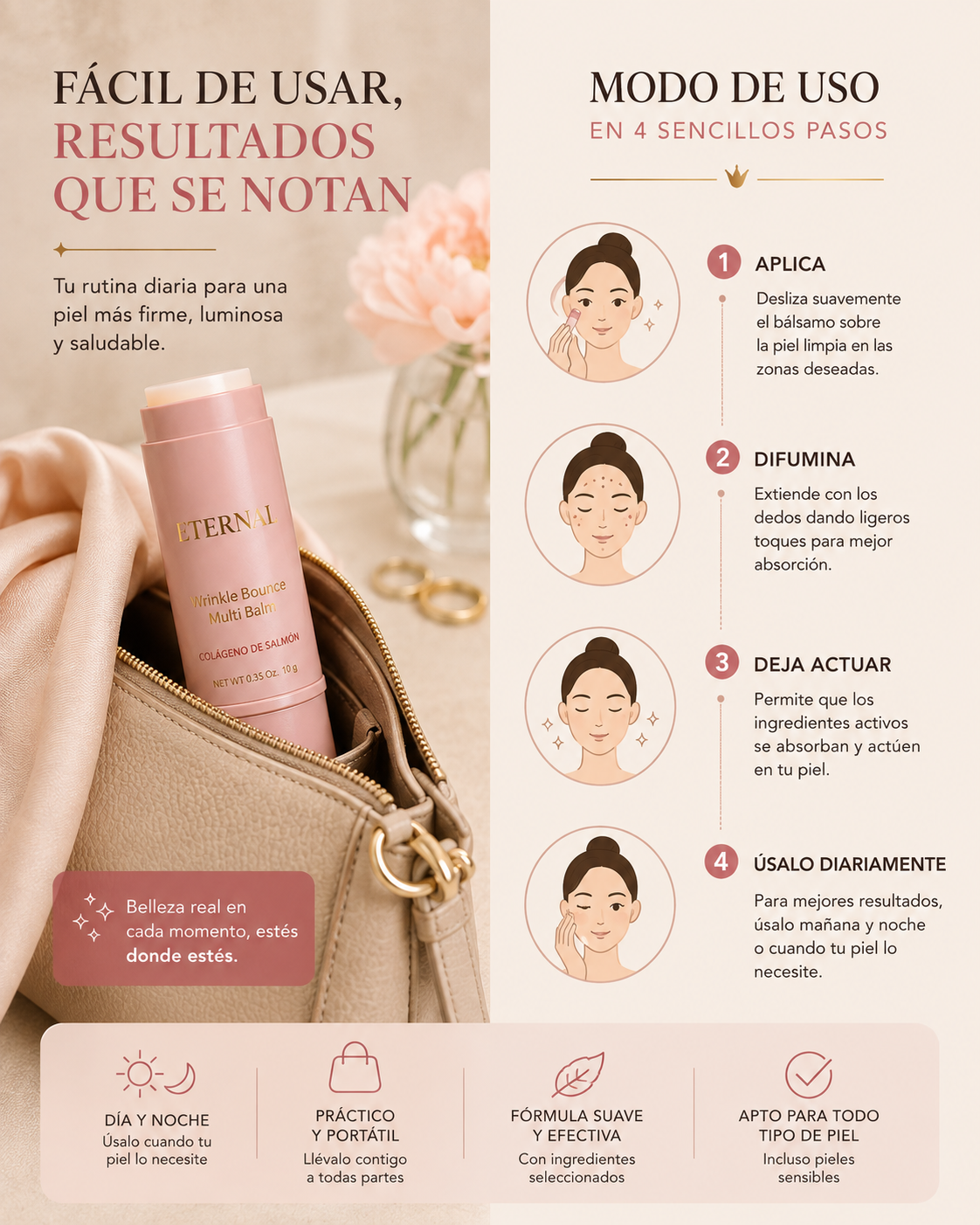 Bálsamo Antienvejecimiento de Colágeno y Calcio 100% Natural