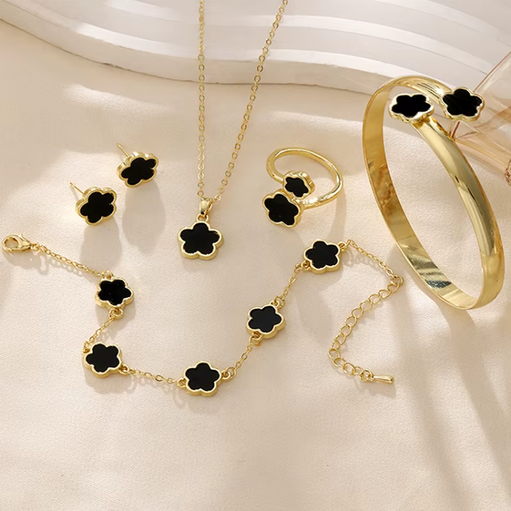 Celestial Jewel Ensemble - Pack de Pulsera, Brazalete, Anillo, Pendientes y Collar