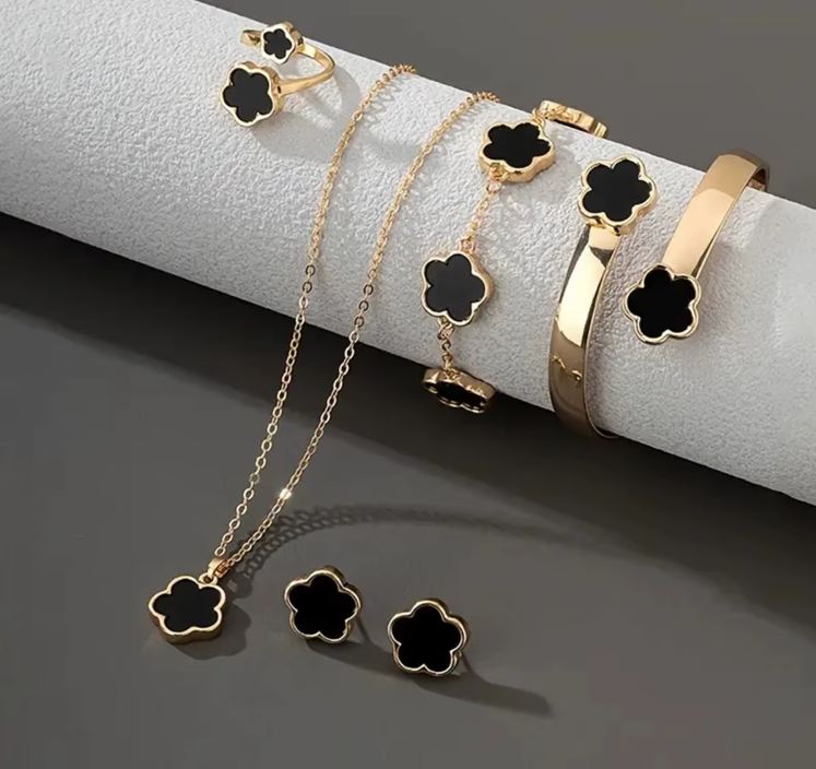 Celestial Jewel Ensemble - Pack de Pulsera, Brazalete, Anillo, Pendientes y Collar